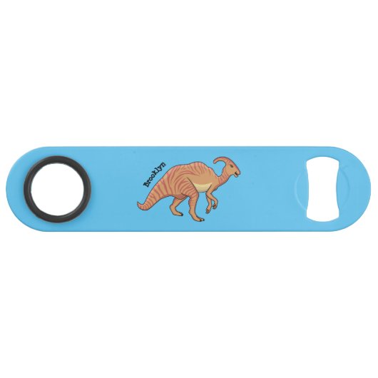 Cute parasaurolophus dinosaur cartoon speed flessenopener (Voorkant (Horizontaal))