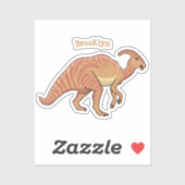 Cute parasaurolophus dinosaur cartoon sticker (Vel)