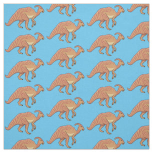 Cute parasaurolophus dinosaur cartoon stof