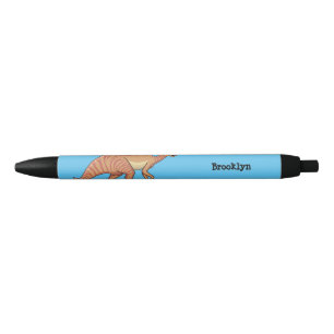 Cute parasaurolophus dinosaur cartoon zwarte inkt pen