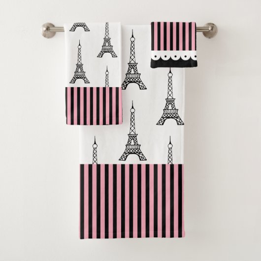 Cute Paris Eiffel Toren Bad Handdoeken Set Cadeau (Insitu)
