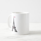 Cute Paris Eiffel Tower Koffiemok (Voorkant links)