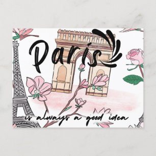 Cute Paris France is altijd een goed idee Briefkaart