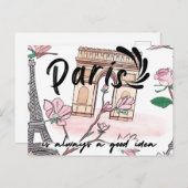 Cute Paris France is altijd een goed idee Briefkaart (Voorkant / Achterkant)
