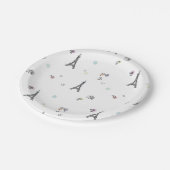 Cute Paris Frankrijk Eiffel Tower Pattern Papieren Bordje (Gekanteld)