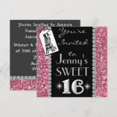 Cute Paris Multi Purpose GLAM Party Invitation Kaart (Voorkant / Achterkant)