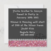 Cute Paris Multi Purpose GLAM Party Invitation Kaart (Achterkant)