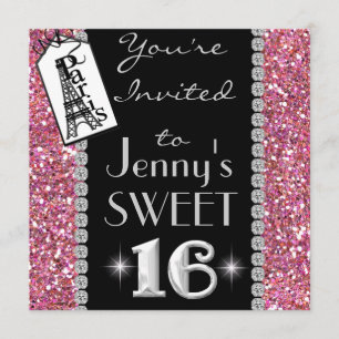 Cute Paris Multi Purpose GLAM Party Invitation Kaart