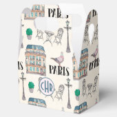 Cute Paris Street Scene | Monogram Waterverf Bedankdoosjes (Geopend)