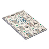 Cute Paris Street Scene | Monogram Waterverf Notitieboek (Rechterzijde)