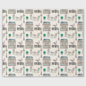 Cute Paris Street Scene | WATERVERF Cadeaupapier (Vlak)