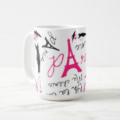 Cute Paris Theme Stylish Lady Koffiemok (Voorkant links)