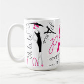Cute Paris Theme Stylish Lady Koffiemok (Links)