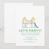 Cute Park Oerwoud Gym Birthday Party Kaart (Voorkant / Achterkant)