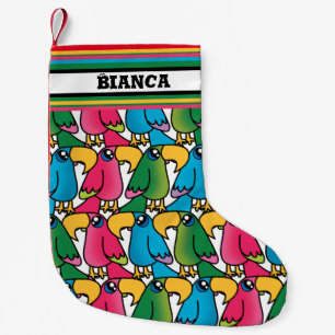 Cute Parrot, aangepaste naam Small kerststaart Kleine Kerstsok