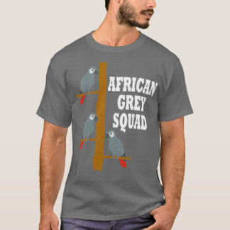 Cute Parrot African Gray Squad Ironic Animal T-shirt