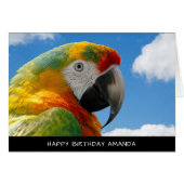 Cute Parrot Birthday-kaart (Voorkant Horizontaal)