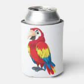 Cute parrot cartoon blikjeskoeler (Blikje Voorkant)