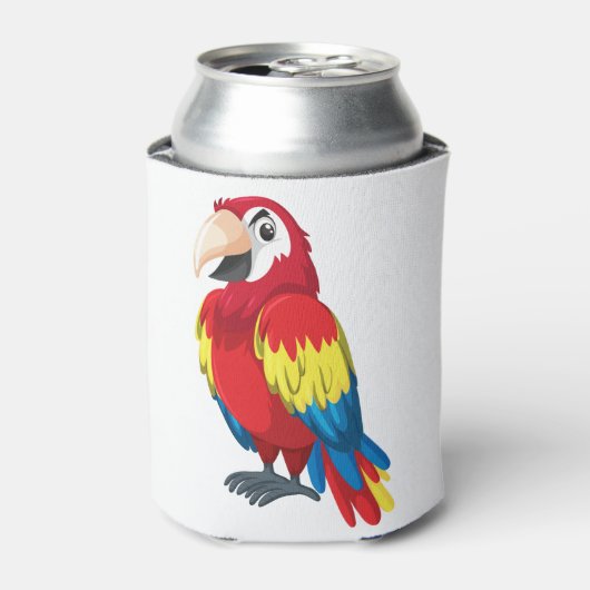 Cute parrot cartoon blikjeskoeler (Blikje Voorkant)