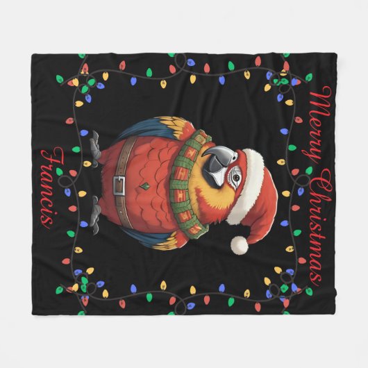 Cute Parrot Fleece Blanket (Voorkant (Horizontaal))