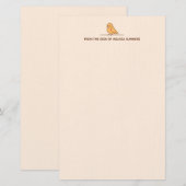 Cute Parrot Parakeet Bird Custom Text Beige Briefpapier (Voorkant / Achterkant)