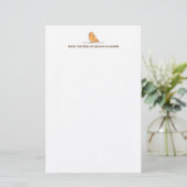 Cute Parrot Parakeet Bird Custom Text Briefpapier (Staand voorkant)