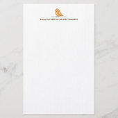 Cute Parrot Parakeet Bird Custom Text Briefpapier (Voorkant)