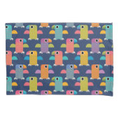 Cute Parrot Pattern on Blue Kussensloop (Voorkant)