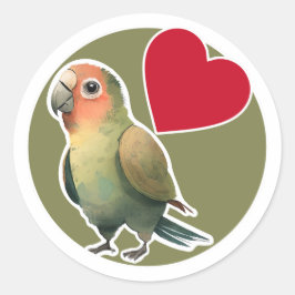 Cute Parrot Ronde Sticker