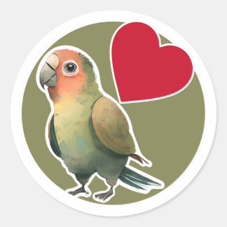 Cute Parrot Ronde Sticker