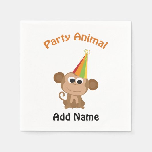 Cute Party Animal Monkey Servetten (Voorkant)