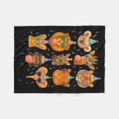 Cute Party Animals Birthday Wildlife Zoo Birthday  Fleece Deken (Voorkant (Horizontaal))