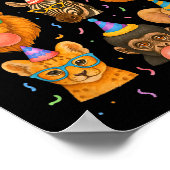 Cute Party Animals Birthday Wildlife Zoo Birthday  Poster (Hoek)
