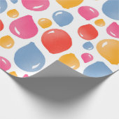 Cute Party Balloon Girly Birthday Pattern Cadeaupapier (Hoek)