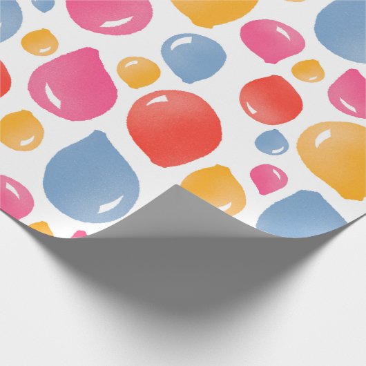 Cute Party Balloon Girly Birthday Pattern Cadeaupapier (Hoek)