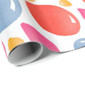 Cute Party Balloon Girly Birthday Pattern Cadeaupapier (Rol Hoek)