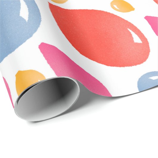 Cute Party Balloon Girly Birthday Pattern Cadeaupapier (Rol Hoek)