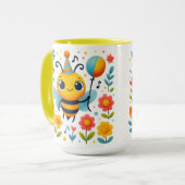 Cute Party Bee Ceramic Mug Mok (Voorkant links)