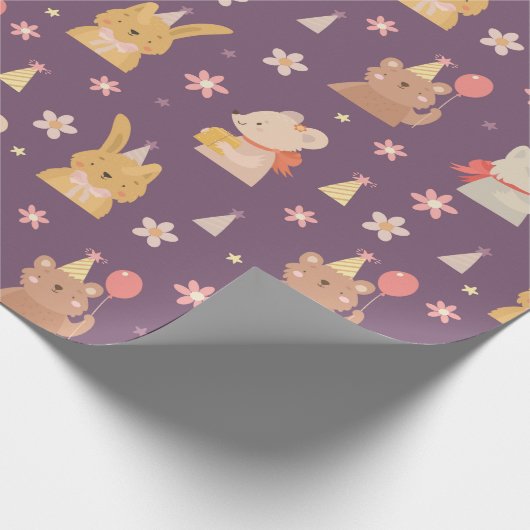 Cute Party Critters Cadeaupapier (Hoek)