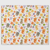 Cute Party Critters Wrapping Paper Cadeaupapier (Vlak)