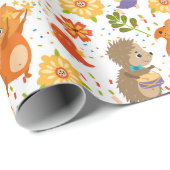 Cute Party Critters Wrapping Paper Cadeaupapier (Rol Hoek)