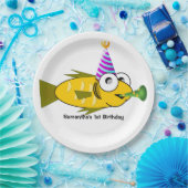 Cute Party Goldfish Personalized Birthday Papieren Bordje (Feest)