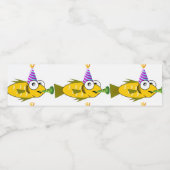 Cute Party Goldfish Personalized Birthday Waterfles Etiket (Enkel label)