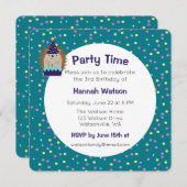 Cute Party Hedégel Birthday Party Invitation Kaart (Voorkant / Achterkant)