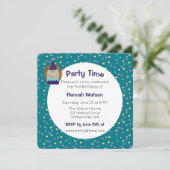 Cute Party Hedégel Birthday Party Invitation Kaart (Staand voorkant)