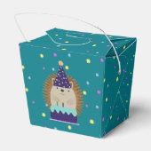 Cute Party hedgel met een Confetti achtergrond Bedankdoosjes (Achterkant)