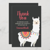 Cute Party Llama en Balloon Birthday Dank u Bedankkaart (Voorkant / Achterkant)