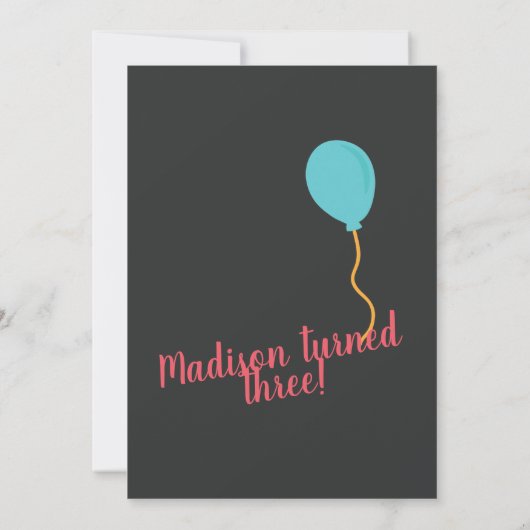 Cute Party Llama en Balloon Birthday Dank u Bedankkaart (Achterkant)