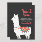 Cute Party Llama en Balloon Birthday Dank u Bedankkaart (Voorkant / Achterkant)