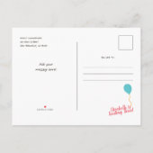 Cute Party Llama en Balloon Birthday Uitnodiging Briefkaart (Achterkant)